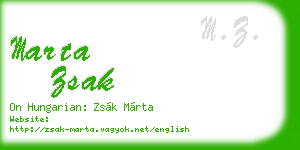 marta zsak business card